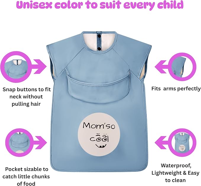 Mom'so cool bib set, Cool baby blue color - Image 2