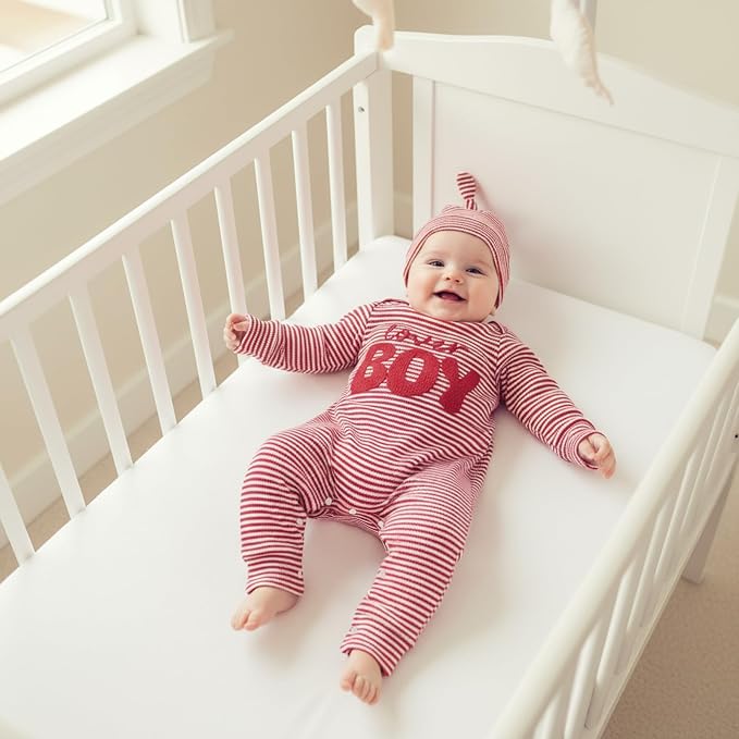 Fernvia Newborn Baby Boy Clothes Letters Print Bodysuit 3 6 9 12 18 Months Long - Image 2