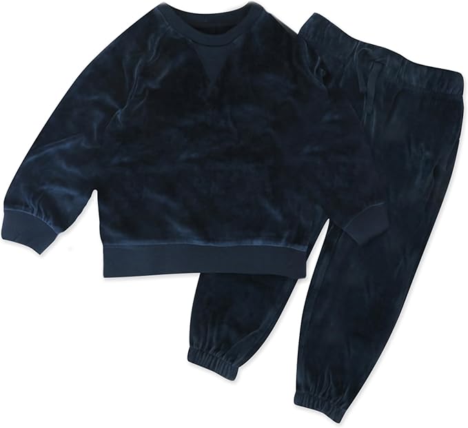 HonestBaby Baby 2-Piece Cozy Velour 100% Organic Cotton Sweatshirt and Jogger by HonestBaby