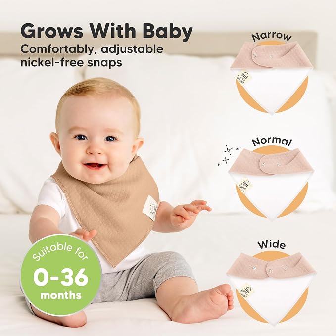 KeaBabies 8-Pack Bandana Bibs for Baby Girls, Boys - Image 4
