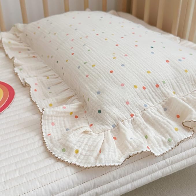 BuLuTu Kids Toddler Pillowcases Muslin Cotton Toddler Pillow Cases Colorful - Image 5