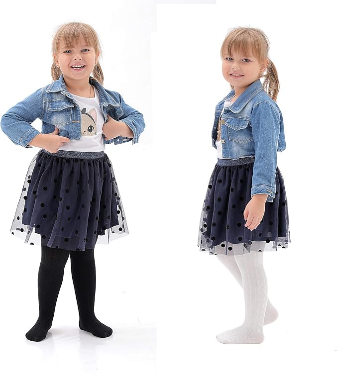 EPEIUS Baby Girl Tights Thick Cable Knit Leggings Stockings Cotton Pantyhose - Image 2