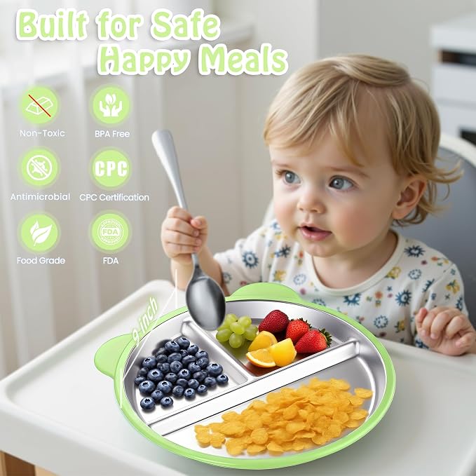 Stainless Steel Kids Plate - Image 3