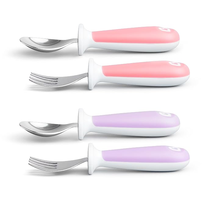 Munchkin® Raise™ Toddler Fork and Spoon Utensil Set, Rest Keeps Tip Off Table - Image 3