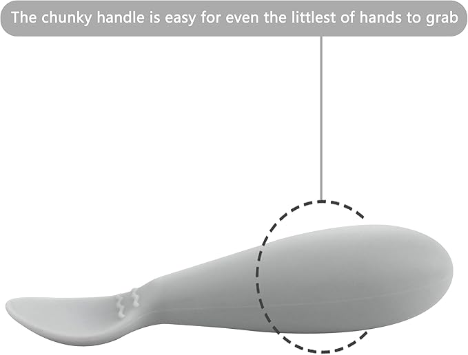 PandaEar Baby Infant Spoons BPA Free, Soft Silicone, Self Feeding Fat Handle - Image 5