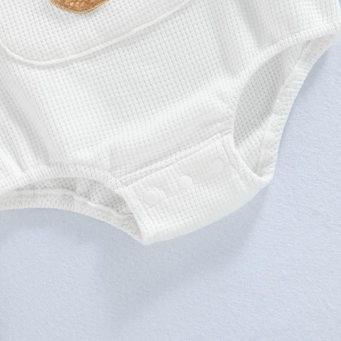 Douhoow Cute Baby Sweatshirt Romper Waffle Knit Baby Clothes Infant Girl Boy - Image 5