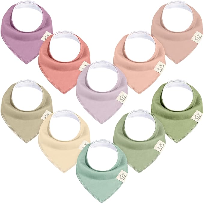 KeaBabies 10-Pack Organic Baby Bandana Bibs by KeaBabies