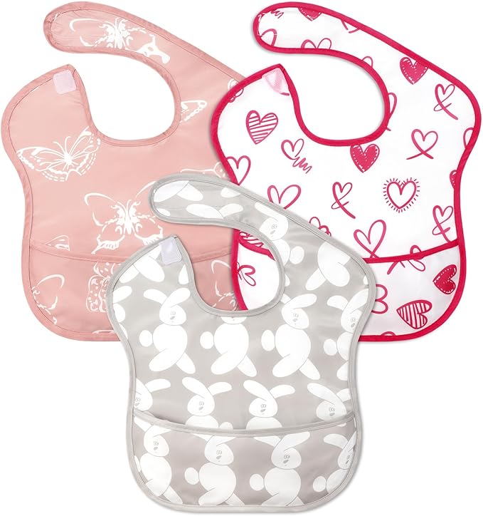 Accmor Baby Bibs, Waterproof Baby Toddler Bibs, Apron Smock Bib by Accmor