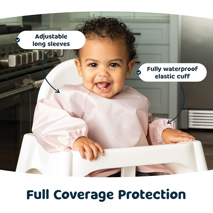 Tiny Twinkle Long Sleeve Bib for Babies & Toddlers – 2 Pack Waterproof Smock - Image 6