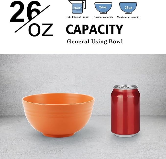 Wheat Straw Bowl Sets, Microwave and Dishwasher Safe Bowl Sets, Bowls suitable - Image 3