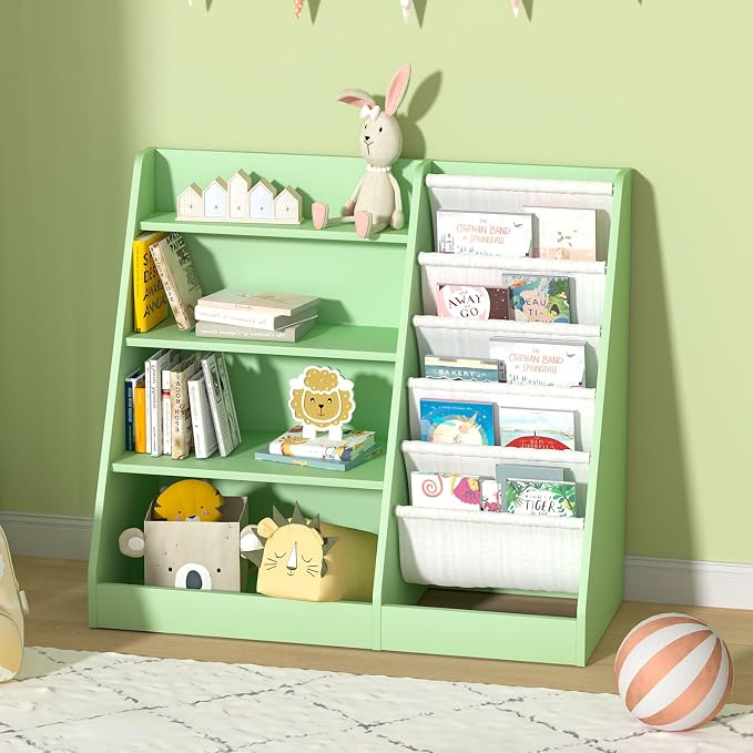 Kids Bookshelf Toddler Bookcase Children Book Rack Baby Toy Storage Organizer - Image 2