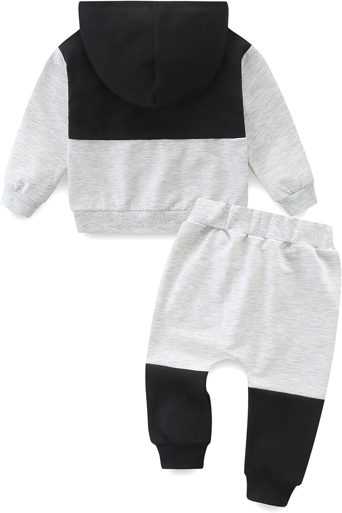 Baby Boy Outfits Short Long Sleeve Pants Clothes Set Spring Summer Hooded - Image 2