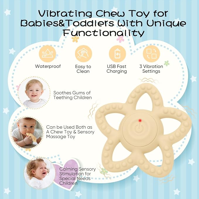 Vibrating Sensory Chew Toy, Teether Teething Toys - Image 2