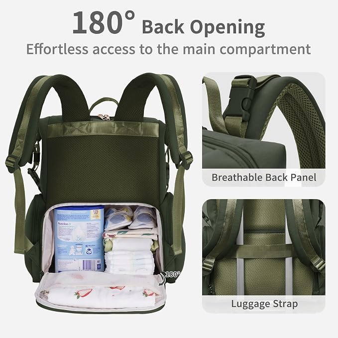 CEI-CEI Neoprene Diaper Bag Backpack Large Newborn Baby Maternity Bags - Image 4