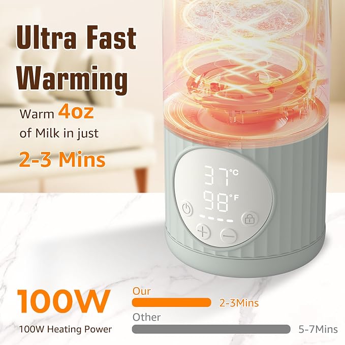 Portable Bottle Warmer for Breast Milk, Formula or Water 13oz Large Capacity - Image 2