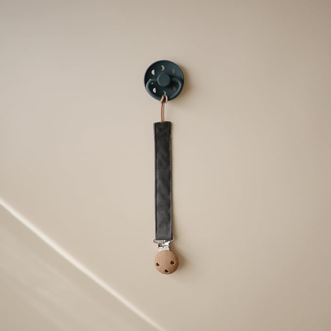 mushie Linen Baby Pacifier Clip Holder | Soft Fabric Strap - Image 3