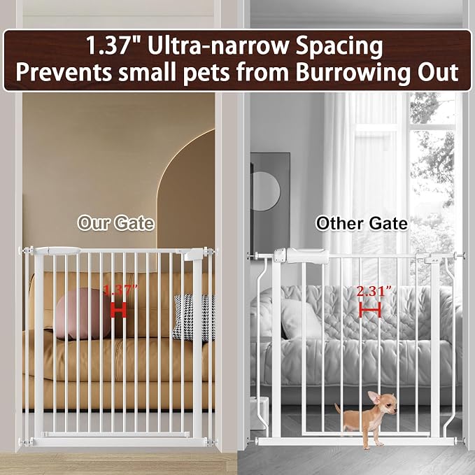 DEARBB Extra Wide Baby Gate Ultra Narrow Spacing 30.11-77.36" Pressure Mounted - Image 2