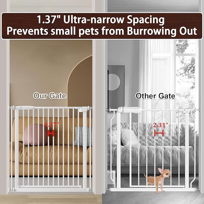 DEARBB Extra Wide Baby Gate Ultra Narrow Spacing 30.11-77.36" Pressure Mounted - Image 2