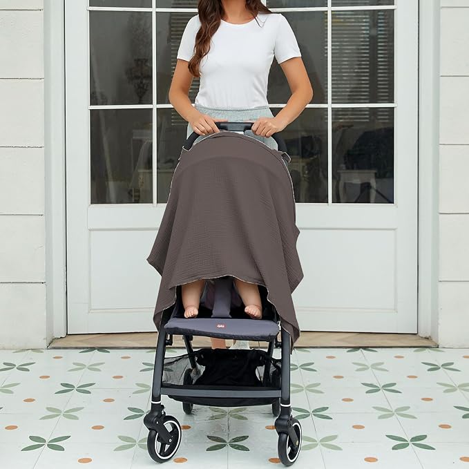 Muslin Nursing Cover for Baby Breastfeeding, Breathable 100% Cotton - Image 5