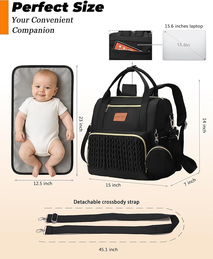 Backpack Diaper Bag, Stylish Waterproof Baby Diaper Bags - Image 5