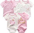 Fashion Unisex baby Boy Girl Bodysuits 5-Pack Casual Cotton Soft Infants Outfit by JELYLOVE