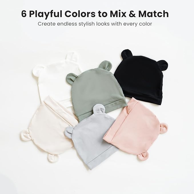 Konssy 6-Pack Baby Newborn Hats - Image 6