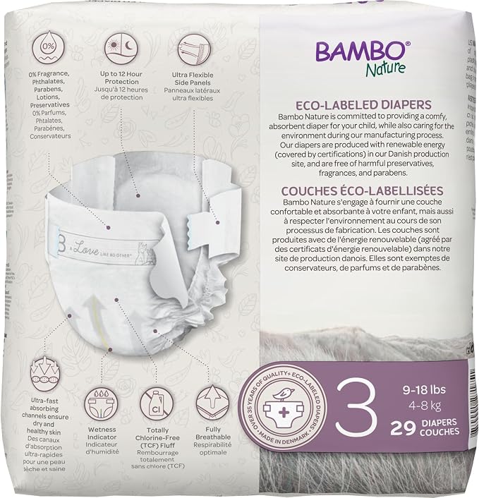 Bambo Nature Hypoallergenic Dream Baby Diapers, Premium Eco-Labeled Sustainable - Image 9