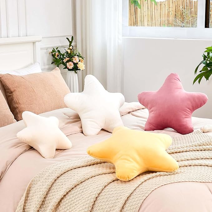White Star Throw Pillow, Cute Star Pillow Room Decor, Soft 19.6" Star Shaped - Image 4