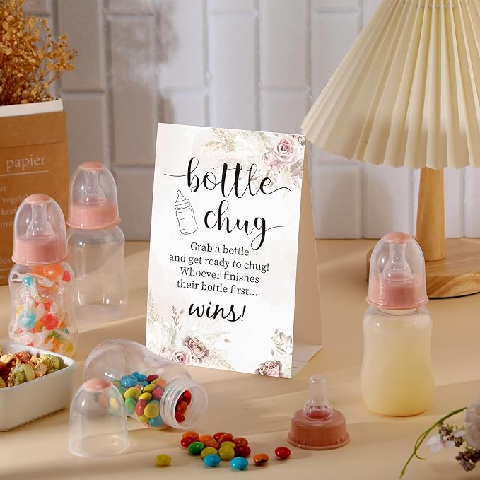 TrelaCo Bottle Chug Baby Shower Game 20 Pcs Baby Bottles Shower Favor - Image 4