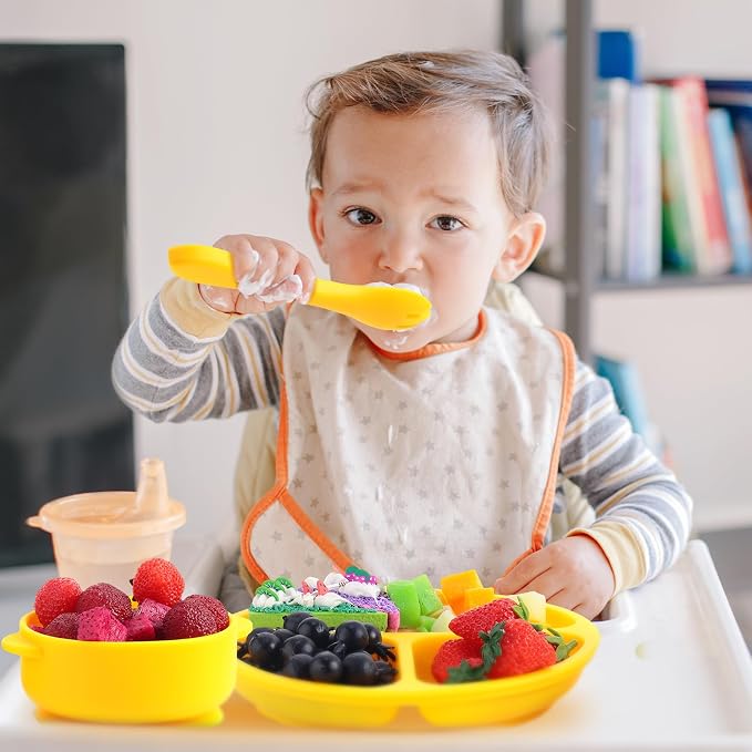 Dandat 24 Pcs Silicone Baby Feeding Set, 6 Baby Toddler Suction Bowls 6 Divided - Image 6
