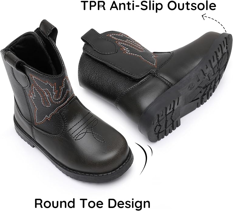Blikcon Toddler Cowboy Boots for Boys Girls Baby Infant Cowgirl Boots Round Toe - Image 2