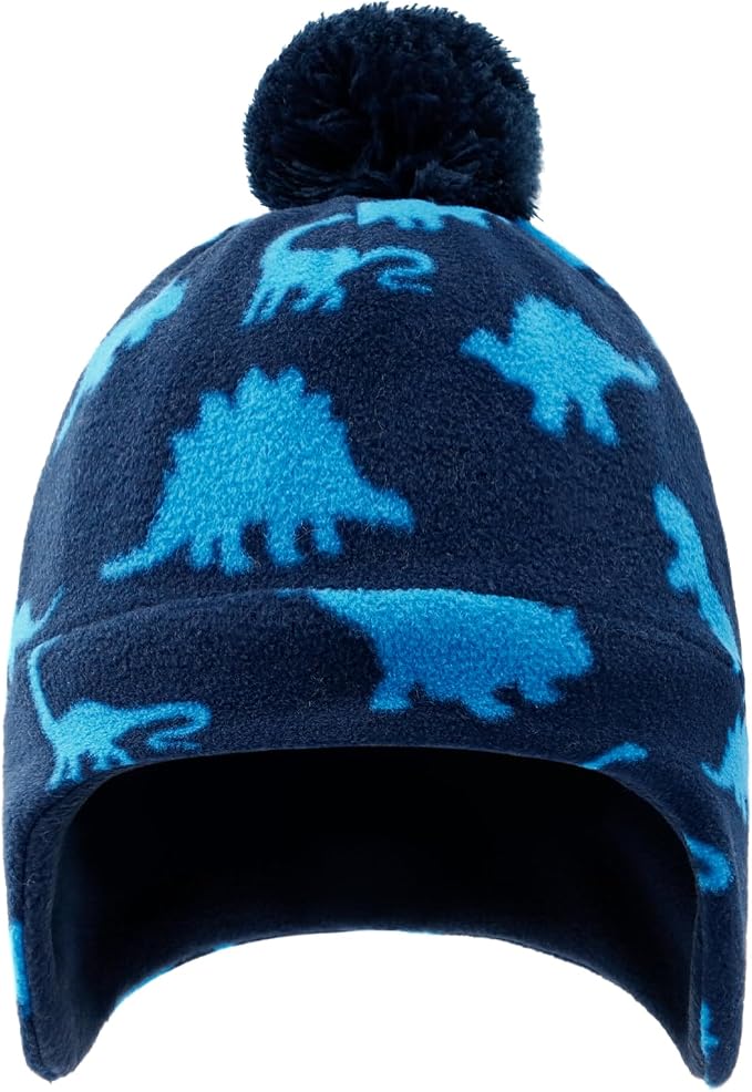 Duoyeree Kids Beanie Hat for Boys Girls Pom-pom Kint Hats Cozy Lining Winter - Image 2