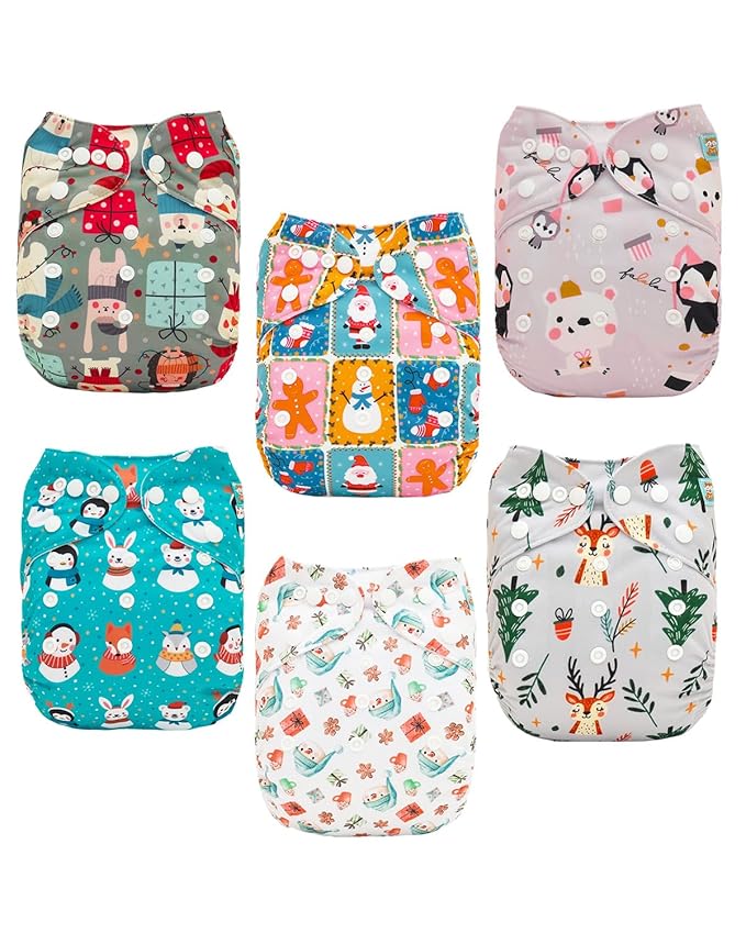 ALVABABY Baby Cloth Diaper 6 Pack by ALVABABY