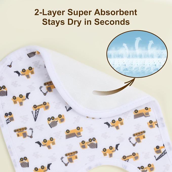 Baby Bibs Soft and Absorbent Organic Cotton Bandana Drool Bibs Set - Image 3
