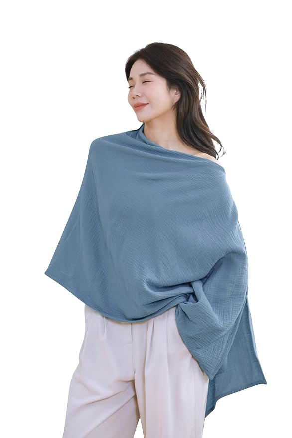 2-Pack Nursing Covers for Breastfeeding, 100% Organic Cotton Muslin - Image 6