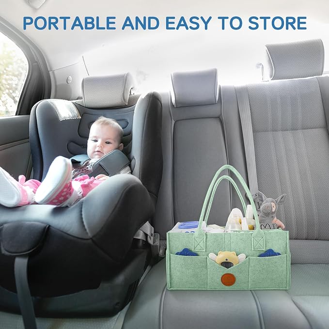 Maliton Baby Diaper Caddy, Nursery Storage Bin & Car Organizer - Image 5