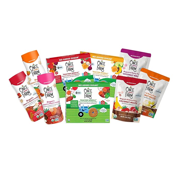 Once Upon a Farm Organic Baby & Toddler Snack Sampler, Coconut Melts, Tractor by OnceUponaFarm