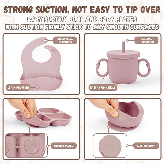 Silicone Baby Feeding Set, Baby Led Weaning Supplies, Baby Food Tableware - Image 5