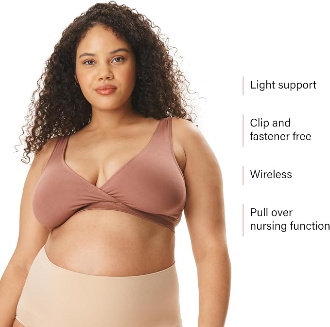 Motherhood Maternity Womens Soft Cotton Spandex Wrap Front Maternity & Nursing - Image 5