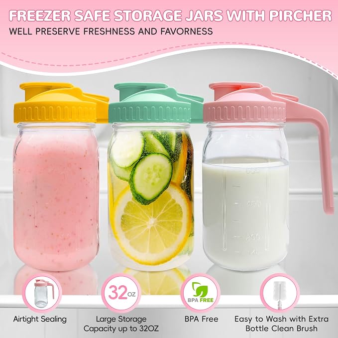 2 PACK Breast Milk Pitcher 32OZ Glass Breastmilk Pitcher - Image 7