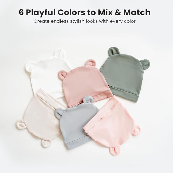 Konssy 6-Pack Baby Newborn Hats - Image 7