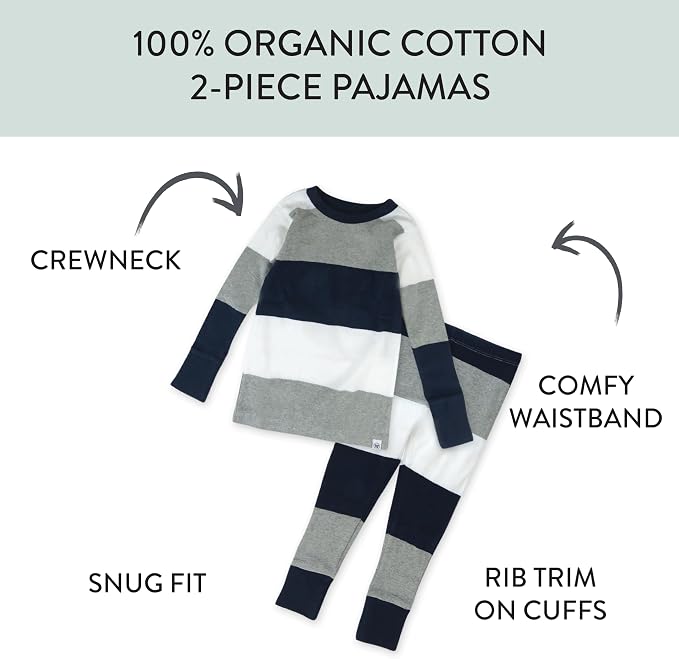 HonestBaby 4 Piece Pajamas Sleepwear Pjs 100% Organic Cotton - Image 2