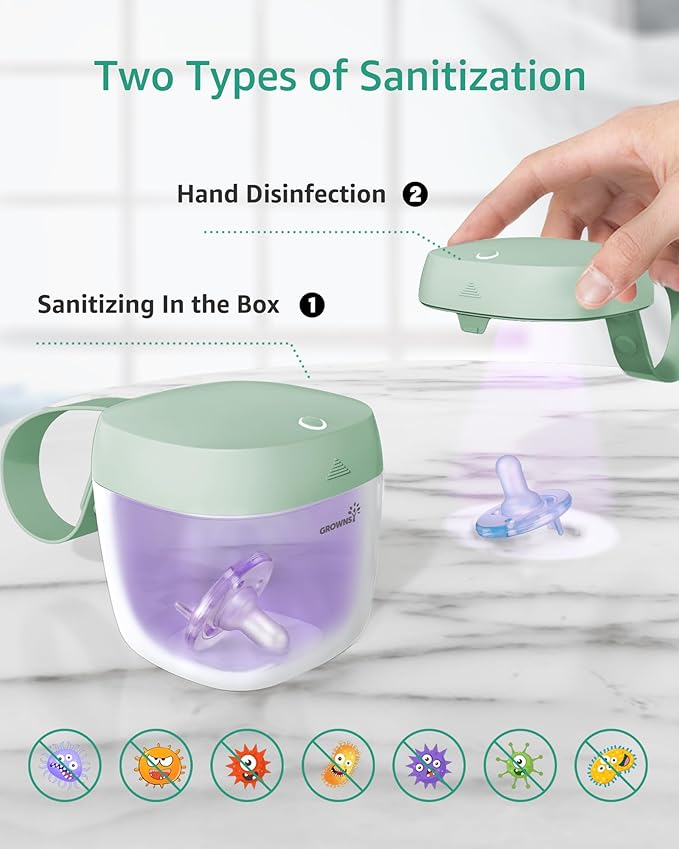 GROWNSY Pacifier Sanitizer Portable, UV Light Sanitizer on The Go, USB Charging - Image 4