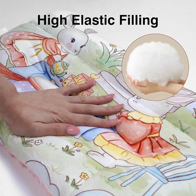 Reidio 1Pcs Toddler Pillow Double Sided Warm Plush & Minky Dot Fabric Kids - Image 5
