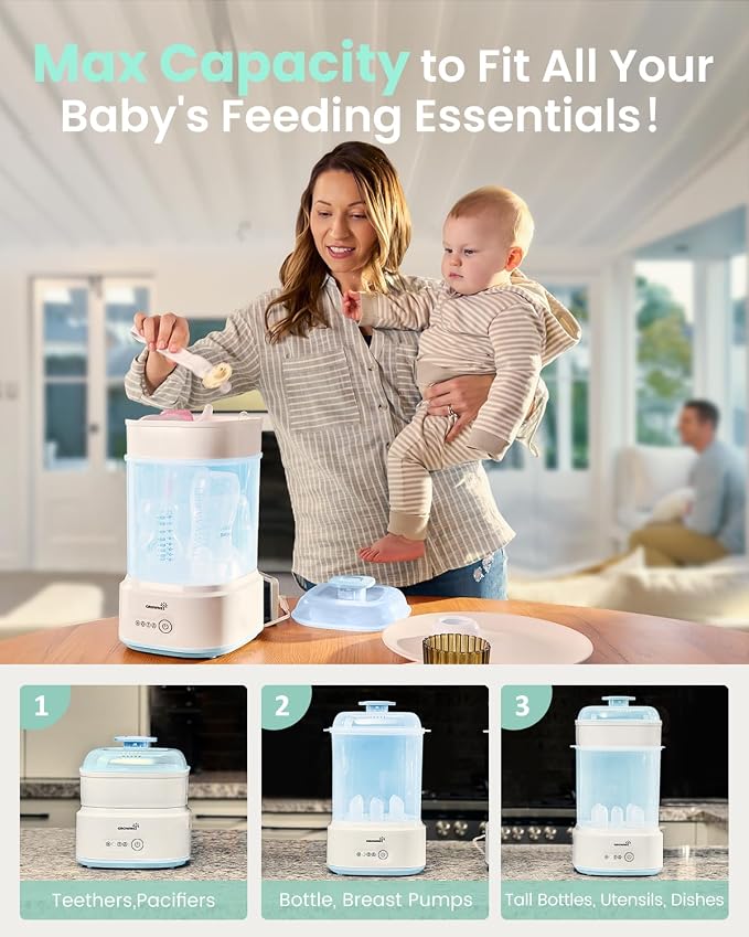 Bottle Sterilizer and Dryer, Compact Electric Steam Baby Bottle Sterilizer - Image 5