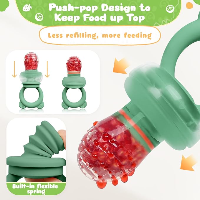Bear Baby Fruit Food Feeder & Mini Freezer Nibble Tray Combo, 2 Pack Breastmilk - Image 3