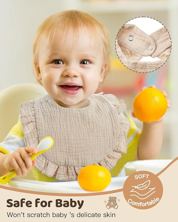 Lictin 8-Pack Muslin Baby Bibs - Image 2