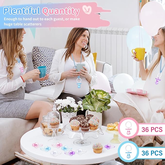 72 Pcs Baby Shower Pacifiers, 2.75’’ Plastic Pacifiers - Image 6