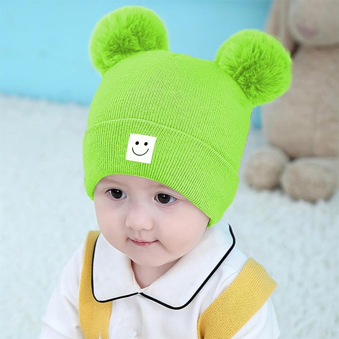 AZJ Baby Beanie Hat Toddler Infant Winter Knitted Hat Kids Soft Warm Pom Pom - Image 6