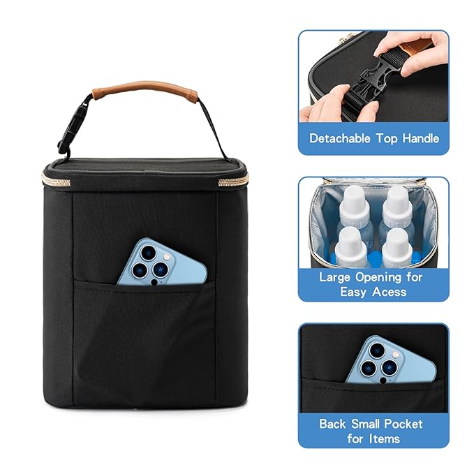 Breastmilk Cooler Bag with Ice Pack Fits 4 Baby Bottles Up to 9 Ounce, Baby - Image 4